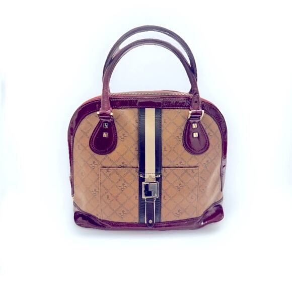 Vintage L.A.M.B. by Gwen Stefani LIPSTICK Satchel Leather Bowler Handbag - Picture 1 of 11